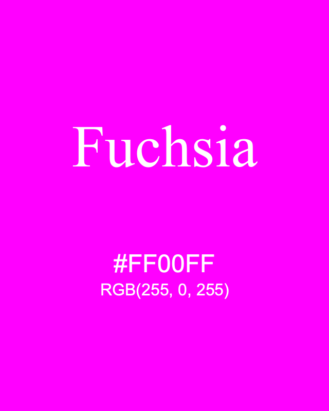 Fuchsia FF00FF RGB 255 0 255 Color Term Fuchsia FF00FF RGB 255 0 255 Color Term