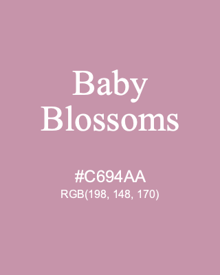 Baby Blossoms, hex code is #C694AA, and value of RGB is (198, 148, 170). 358 Copic colors. Download palettes, patterns and gradients colors of Baby Blossoms.