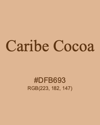 Caribe Cocoa, hex code is #DFB693, and value of RGB is (223, 182, 147). 358 Copic colors. Download palettes, patterns and gradients colors of Caribe Cocoa.
