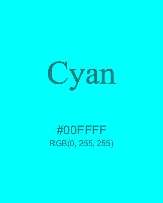 Cyan, hex code is #00FFFF, and value of RGB is (0, 255, 255). HTML Color Names. Download palettes, patterns and gradients colors of Cyan.
