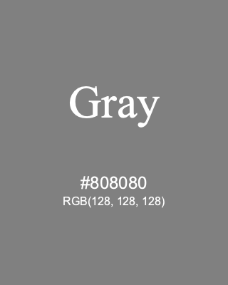 Gray, hex code is #808080, and value of RGB is (128, 128, 128). HTML Color Names. Download palettes, patterns and gradients colors of Gray.