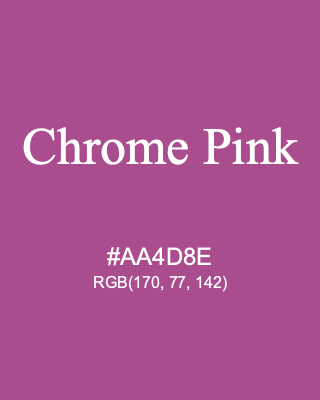 Chrome Pink, hex code is #AA4D8E, and value of RGB is (170, 77, 142). Lego colors. Download palettes, patterns and gradients colors of Chrome Pink.