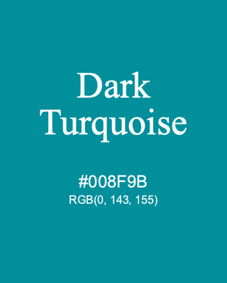 Dark Turquoise, hex code is #008F9B, and value of RGB is (0, 143, 155). Lego colors. Download palettes, patterns and gradients colors of Dark Turquoise.
