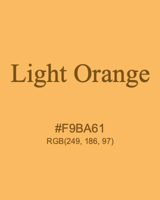 Light Orange, hex code is #F9BA61, and value of RGB is (249, 186, 97). Lego colors. Download palettes, patterns and gradients colors of Light Orange.