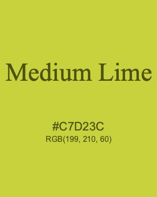 Medium Lime, hex code is #C7D23C, and value of RGB is (199, 210, 60). Lego colors. Download palettes, patterns and gradients colors of Medium Lime.