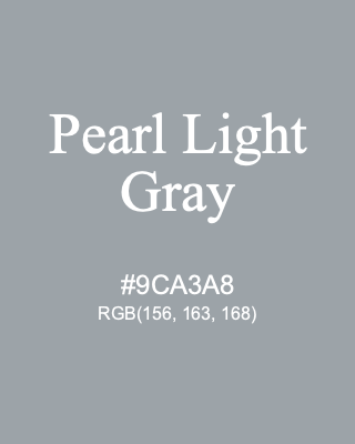 Pearl Light Gray, hex code is #9CA3A8, and value of RGB is (156, 163, 168). Lego colors. Download palettes, patterns and gradients colors of Pearl Light Gray.
