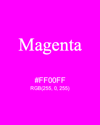 Magenta, hex code is #FF00FF, and value of RGB is (255, 0, 255). HTML Color Names. Download palettes, patterns and gradients colors of Magenta.