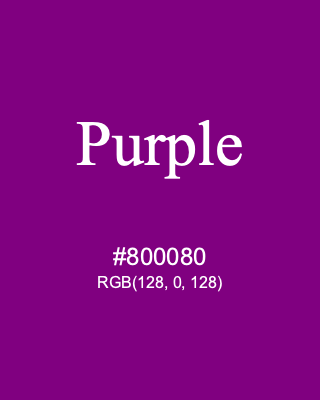 Purple, hex code is #800080, and value of RGB is (128, 0, 128). HTML Color Names. Download palettes, patterns and gradients colors of Purple.