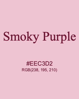 Smoky Purple, hex code is #EEC3D2, and value of RGB is (238, 195, 210). 358 Copic colors. Download palettes, patterns and gradients colors of Smoky Purple.