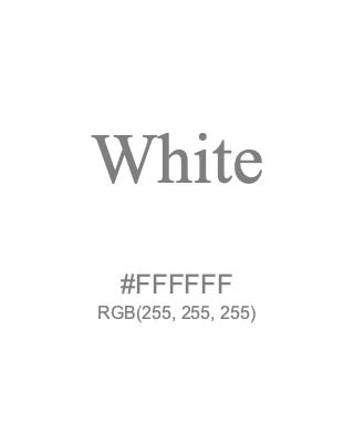 White, hex code is #FFFFFF, and value of RGB is (255, 255, 255). HTML Color Names. Download palettes, patterns and gradients colors of White.