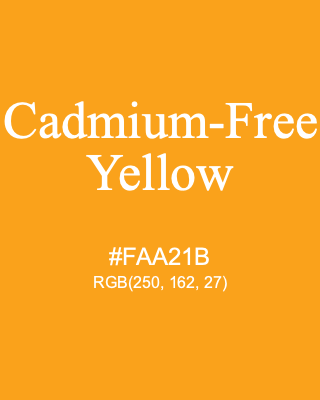 Cadmium-Free Yellow, hex code is #FAA21B, and value of RGB is (250, 162, 27). Winsor & Newton Artists Oil Colour. Download palettes, patterns and gradients colors of Cadmium-Free Yellow.