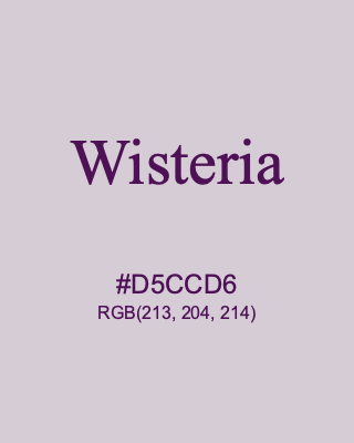 Wisteria, hex code is #D5CCD6, and value of RGB is (213, 204, 214). 358 Copic colors. Download palettes, patterns and gradients colors of Wisteria.